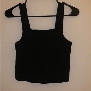 Black ribbed tank top